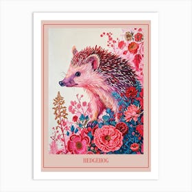 Floral Animal Painting Hedgehog 2 Poster Art Print