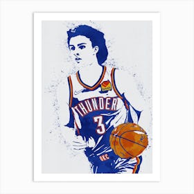 Josh Giddey Oklahoma City Thunder Art Print