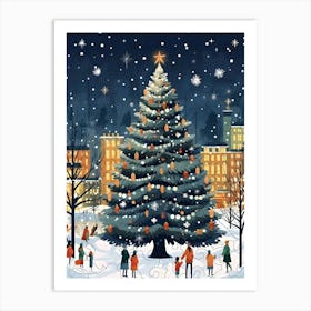 Christmas Tree In The City Art Print