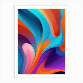 Abstract Colorful Waves Vertical Composition 76 Art Print