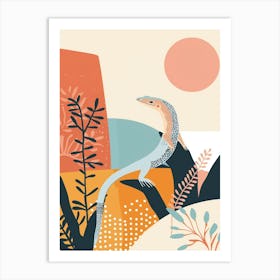 Lizard Abstract Modern Illustration 1 Art Print