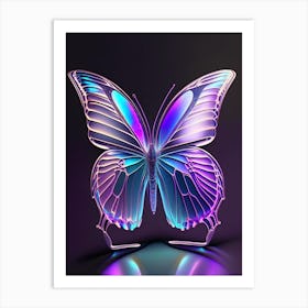 Butterfly Outline Holographic 1 Art Print