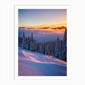 Oberstdorf, Germany 1 Sunrise Skiing Poster Art Print