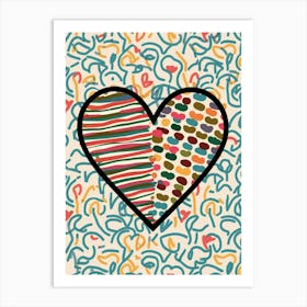 Heart With Doodles Art Print