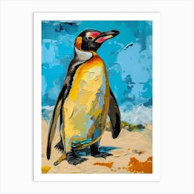 Galapagos Penguin Colour Block Painting 3 Art Print