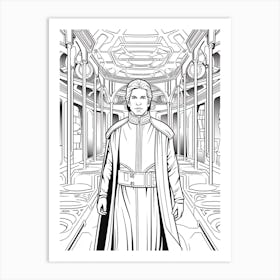 Naboo (Star Wars) Fantasy Inspired Line Art 1 Art Print