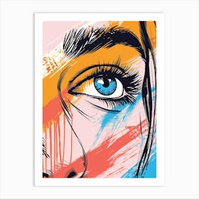 Portrait Of A Woman With Blue Eyes 1 Art Print