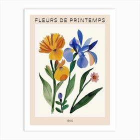 Spring Floral French Poster  Iris 1 Art Print