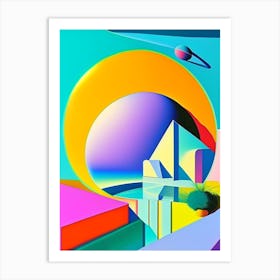 Aquarius Planet Abstract Modern Pop Space Art Print