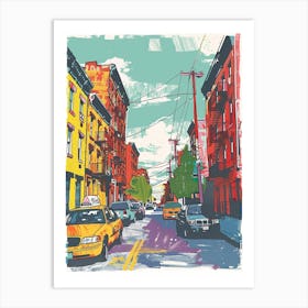 Greenpoint New York Colourful Silkscreen Illustration 4 Art Print