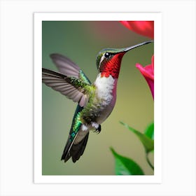 Male Ruby Throated Hummingbird -Reimagined 5 Art Print