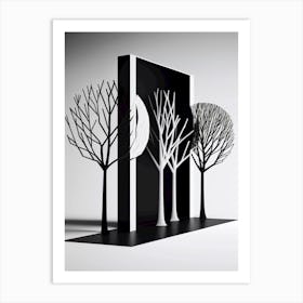 Minimal black white trees Art Print