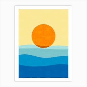 Watercolor sunset 3 Art Print