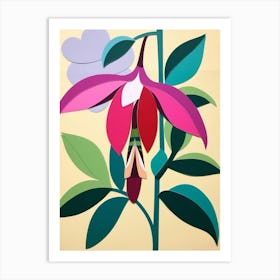 Cut Out Style Flower Art Fuchsia 1 Art Print