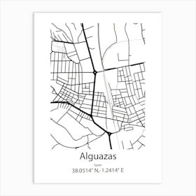 Alguazas,Spain Minimalist Map Art Print