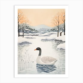 Winter Bird Painting Goose 3 Art Print