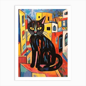 Painting Of A Cat In Tel Aviv Israel 2 Art Print