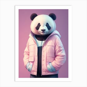 Panda Wearing Jacket Art Print