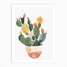 Cactus Plant Minimalist Illustration 7 Art Print