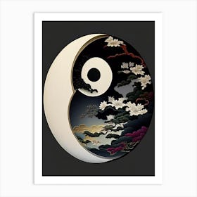 Yin and Yang Symbol 4, Japanese Ukiyo E Style Art Print