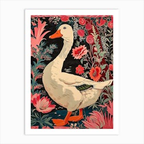 Floral Animal Painting Duck 4 Art Print