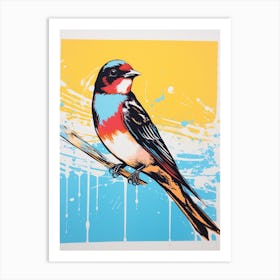 Andy Warhol Style Bird Barn Swallow 1 Art Print