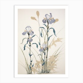 Ayame Japanese Iris 3 Vintage Japanese Botanical Art Print