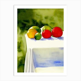 Lime 3 Italian Watercolour fruit Art Print