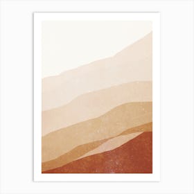 Minimal art abstract mountain wave watercolor painting Art Print