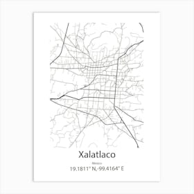 Xalatlaco,Mexico Minimalist Map Poster