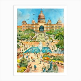 Storybook Illustration The Bullock Austin Texas State History Museum 4 Art Print