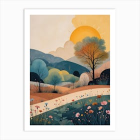 Sunset In The Countryside Art Print