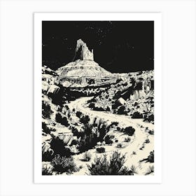 Duotone Illustration Mount Bonnell Austin Texas 1 Art Print