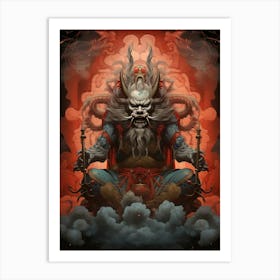 Raijin Thunder God Japanese Style 2 Art Print