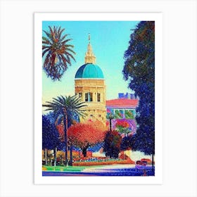 Pasadena, City Us  Pointillism Art Print
