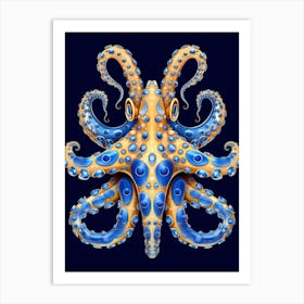 Southern Blue Ringed Octopus Illustration 4 Art Print