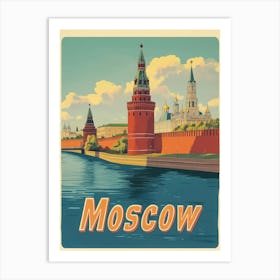 Aihrgdesign A Classic 1960s Travel Poster For Moscow 2 Art Print