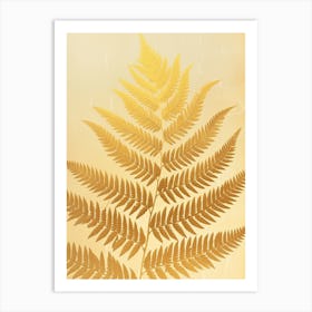 Pattern Poster Golden Leather Fern 4 Art Print