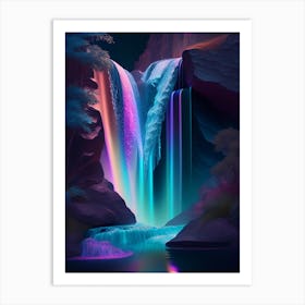 Waterfall, Waterscape Holographic 1 Art Print