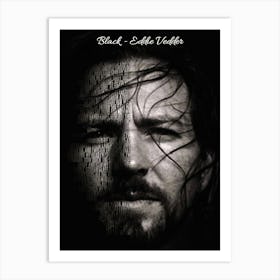 Black Eddie Vedder Text Art Art Print