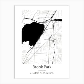 Brook Park,United States Minimalist Map Art Print