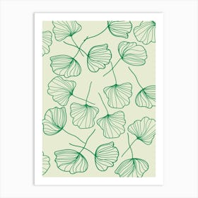 Leaves Pattern Boho Bohemian Botanical Nature Scrapbook Drawing Art Print