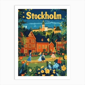 Aihrgdesign A 1970s Inspired Travel Poster For Stockholm Art Print