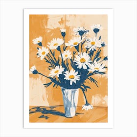 Daisy Flowers On A Table   Contemporary Illustration 2 Art Print