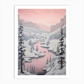 Dreamy Winter Painting Yellowstone National Park United States 2 Art Print