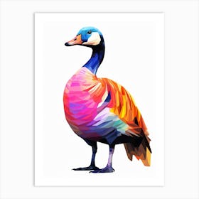 Colourful Geometric Bird Canada Goose 1 Art Print