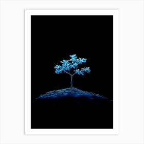 Tree On A Black Background 3 Art Print