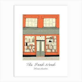 Manchester The Book Nook Pastel Colours 1 Poster Art Print