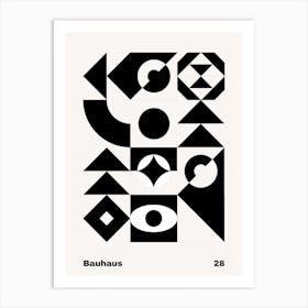 Geometric Bauhaus Poster B&W 28 Art Print