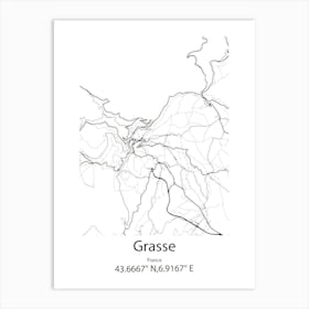 Grasse,France Minimalist Map Art Print